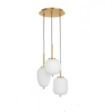 Lato lampa wisząca antyczny mosiądz-opal 3x15W E14